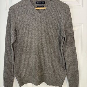Heather Gray V-Neck Sweater with Timeless Style